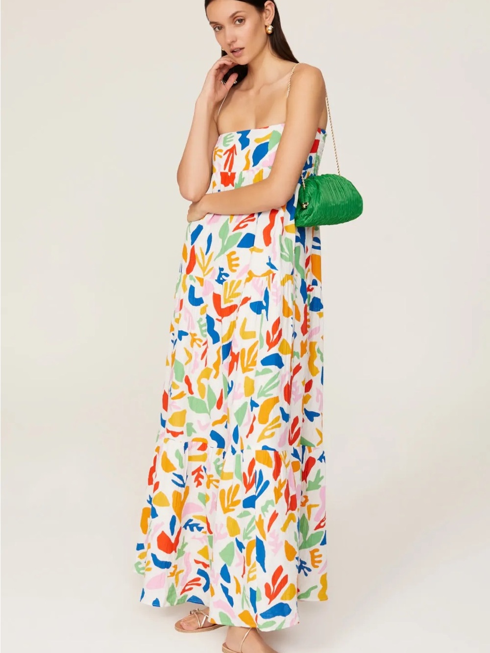 Show Me Your MuMu White Multi Abstract Strapless Maxi Dress